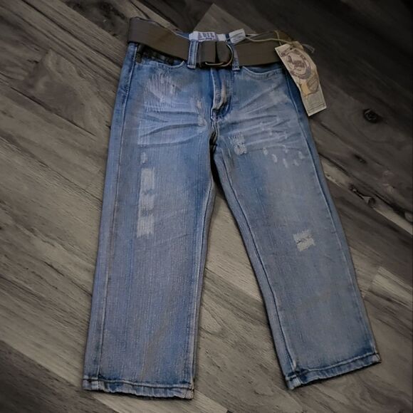 NWT Agile Bleach Wash Rugged-Fit Jeans - Boys Loose Fit Distressed - Picture 1 of 5